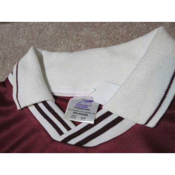 Vintage DYNAMIC TEAM Soccer Polyester Shirt Jersey Adult Mens Small S Maroon NEW - Picture 3 of 7